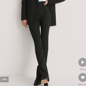Nakd pinstripe leggings ankle slit size 36